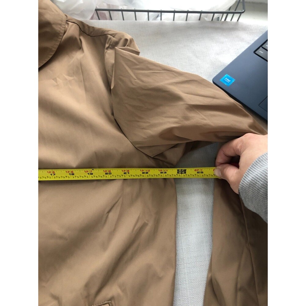 TALLIA  Men's Beige Solid Packable Trench Coat Rain Coat Windbreaker L Classic - Picture 7 of 9